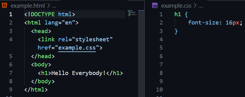 photo example of external css
