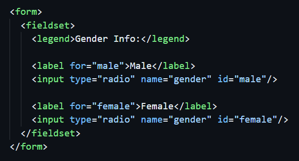 HTML code of input type